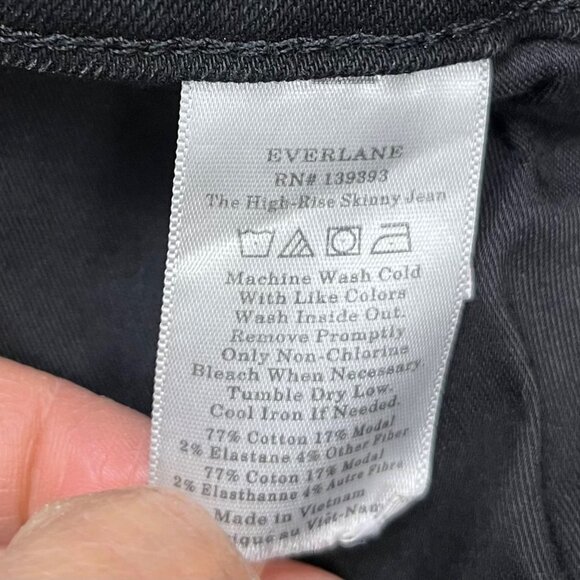 Everlane high rise skinny Jeans black size 28 - Picture 8 of 8